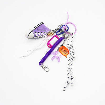 Spot can DIY niche miu system creative handmade purple boardshorts balloon dog string chain bag pend