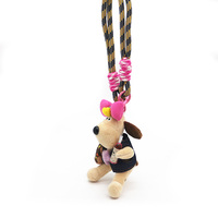 Pink bow bread small animal pendant bag charm plush doll doll couple keychain creative gift