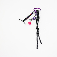 Creative Square Letter Dice Pearl Chain String Bag Pendant Charm Silicone Tag Keychain