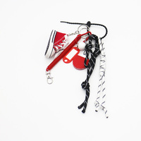 Spot can DIY handmade creative production table tennis red boardshorts chain car keychain bag charm