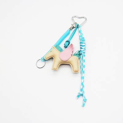 Spot DIY niche miu system creative red Pegasus blue spring key chain bag pendant accessories