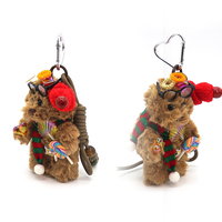 Red hat lollipop bear keychain pendant cute doll schoolbag charm couple small gifts wholesale