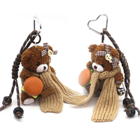 Scarf bear bag bag charm plush doll doll doll trinkets hanging couple keychain gift factory wholesal