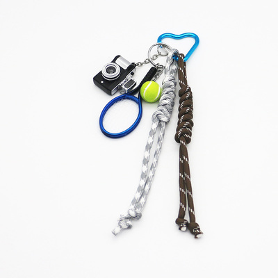 Spot can DIY niche miu system creative handmade blue tennis racket camera string chain bag pendant a