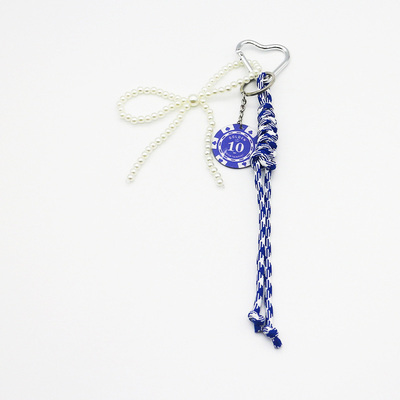 Spot can DIY niche miu system creative chip bow keychain bag pendant accessories