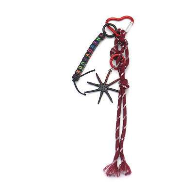 Starfish Creative Letters String Key Charm Toys Pearls Chain String Bags Pendant Charms Silicone Tag