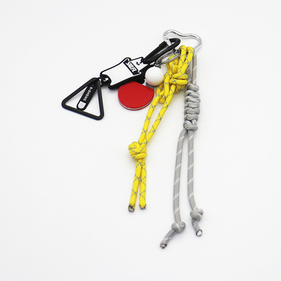 Spot can DIY niche miu system creative ping pong yellow rope key chain bag pendant accessories