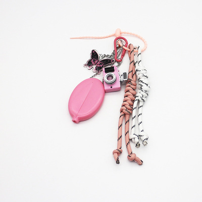 Spot can DIY niche miu system creative handmade pink lemon moe butterfly camera string chain bag pen