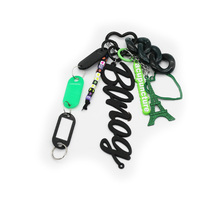 Green Eiffel Tower Creative Letters Toys Pendant Pearls Chain Strings Bags Pendant Charms Silicone T