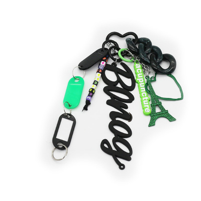 Green Eiffel Tower Creative Letters Toys Pendant Pearls Chain Strings Bags Pendant Charms Silicone T