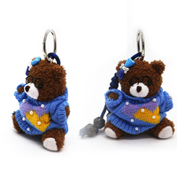 Cute plush sunglasses bear student schoolbag pendant doll cute couple keychain doll cartoon small gi