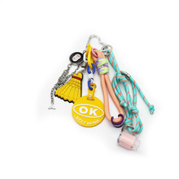 Ins blogger with the same niche miu badminton milk tea bottle car keychain bag charm handmade couple