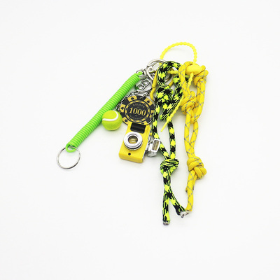 Spot can DIY handmade creative making yellow chips camera tennis ball chain car keychain bag charm a