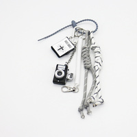 Spot can DIY handmade creative making gray rope camera chain car keychain bag charm accessories