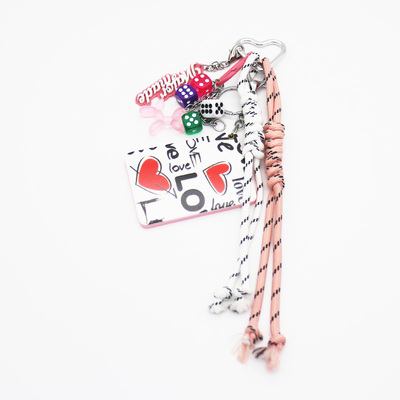Spot can DIY handmade creative making dice pink balloon dog chain car keychain bag charm accessories