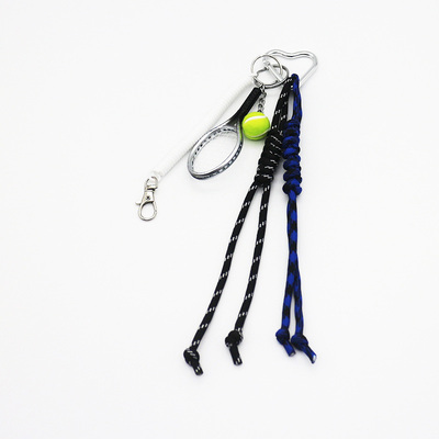 Spot DIY niche miu system creative tennis white spring key chain bag pendant accessories