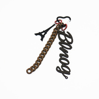 Eiffel Push Tower Toys Creative Letters Pearls Chain Strings Bags Pendant Charms Silicone Tag Keycha
