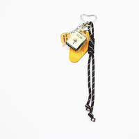 Bible yellow nameplate pearl chain string handbag bag pendant charm silicone tag keychain