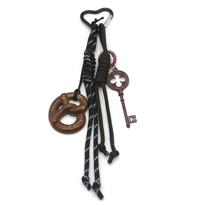 Vintage Lucky Straw Key Bread Doll Key Pendant Toys Pearl Chain String Bag Pendant Charms Silicone T