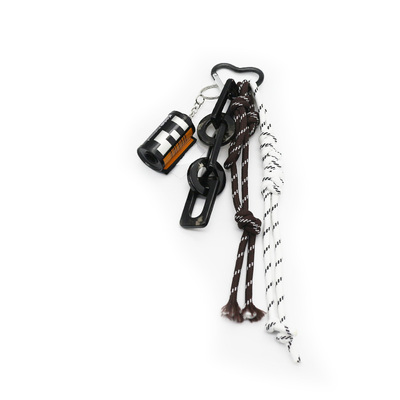 Vinyl Toys Black Chain Pearls Iron Chain Strips String Bags Pendant Charms Silicone Tag Keychain