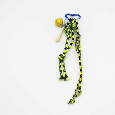 Small baseball toys green rope pearl chain string handbag charm charm silicone tag keychain