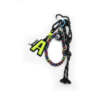 Billiard toys square letter string spring pearl chain bar bracelet bag charm pendant silicone tag ke
