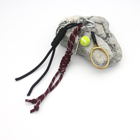 Gold tennis racket black rope pendant toy creative letters pearl chain string bag charm charm silico