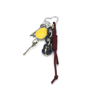 Topaz pendant vintage key charm toy creative letter pearl chain string bag charm charm silicone tag