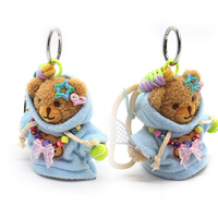Pajama tennis bear keychain pendant cute doll schoolbag charm couple small gifts wholesale