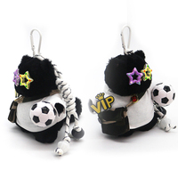 Cute plush soccer small black bear student schoolbag pendant doll cute couple keychain doll cartoon