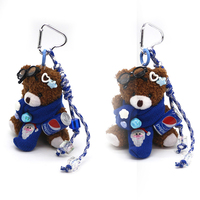Blue scarf drink bear bag charm plush doll doll trinket hanging couple keychain gift factory wholesa