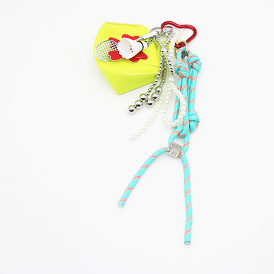Spot new miu department hand badminton small yellow bag pendant accessories car keychain