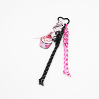 Cake Toys Black Rope Pearls Chain String Bag Pendant Charm Silicone Tag Keychain