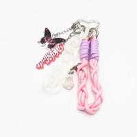 Ins blogger with the same niche miu white rabbit butterfly car keychain bag charm handmade couple br