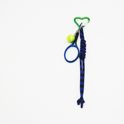 Spot can DIY niche miu system creative red tennis racket blue rope key chain bag pendant accessories