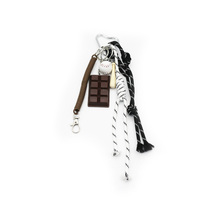 Chocolate baseball black spring toy pendant pearl chain string bag charm charm silicone tag keychain