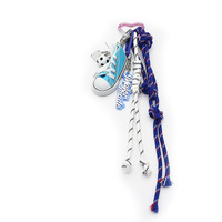 Ins blogger the same niche miu soccer blue shoes car keychain bag charm handmade couple braided lany