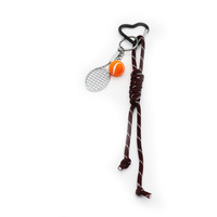 Tennis racket brown rope pendant toy pearl chain string bag charm charm silicone tag keychain
