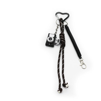 Camera black spring pendant toy pearl chain string bag charm pendant silicone tag keychain