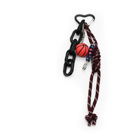 Basketball Black Chain Pendant Toys Pearls Chain String Bags Charms Charms Silicone Tag Keychain