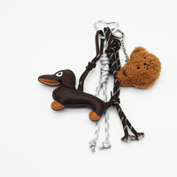 Dachshund bear doll pendant spring chain pearl chain bar bracelet bag charm charm silicone tag keych