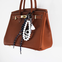 Spot niche handmade pearl strings chain bag charm accessories badminton racket lanyard keychain