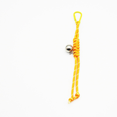 Spot can DIY niche miu system creative iron ball yellow rope key chain pendant accessories