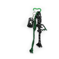 Film toys green rope pearl iron chain strip string bag pendant charm silicone tag keychain