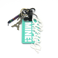 Tower vintage key nameplate doll key pendant toy pearl chain string handbag bag pendant charm silico