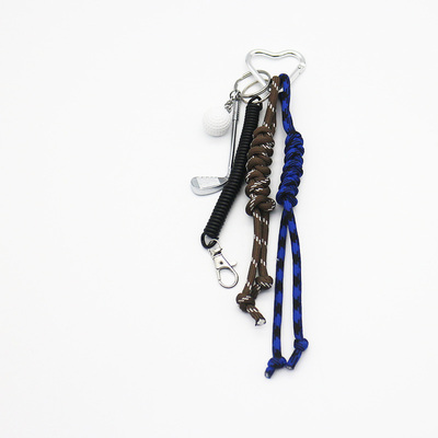 Spot can DIY niche miu system creative golf clubs black spring key chain bag pendant accessories