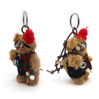 Original camera bear pendant bag charm plush doll doll couple keychain creative gift