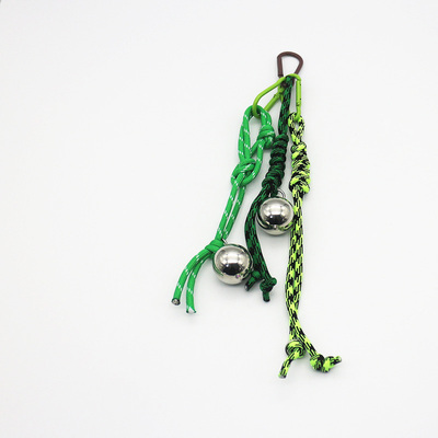 Spot DIY niche miu system creative iron ball green rope key chain bag pendant accessories