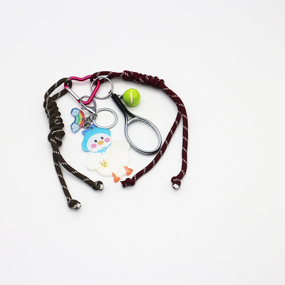 Spot can DIY niche miu system creative tennis duckling key chain bag pendant accessories