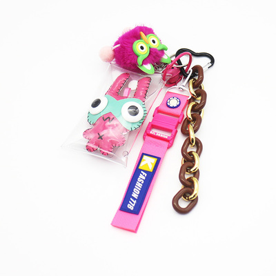 Spot new miu department hand purple strange purple owl bag pendant accessories car keychain